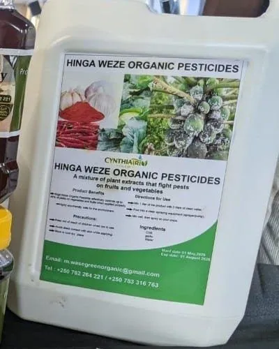 A HINGA WEZE container showing its product label